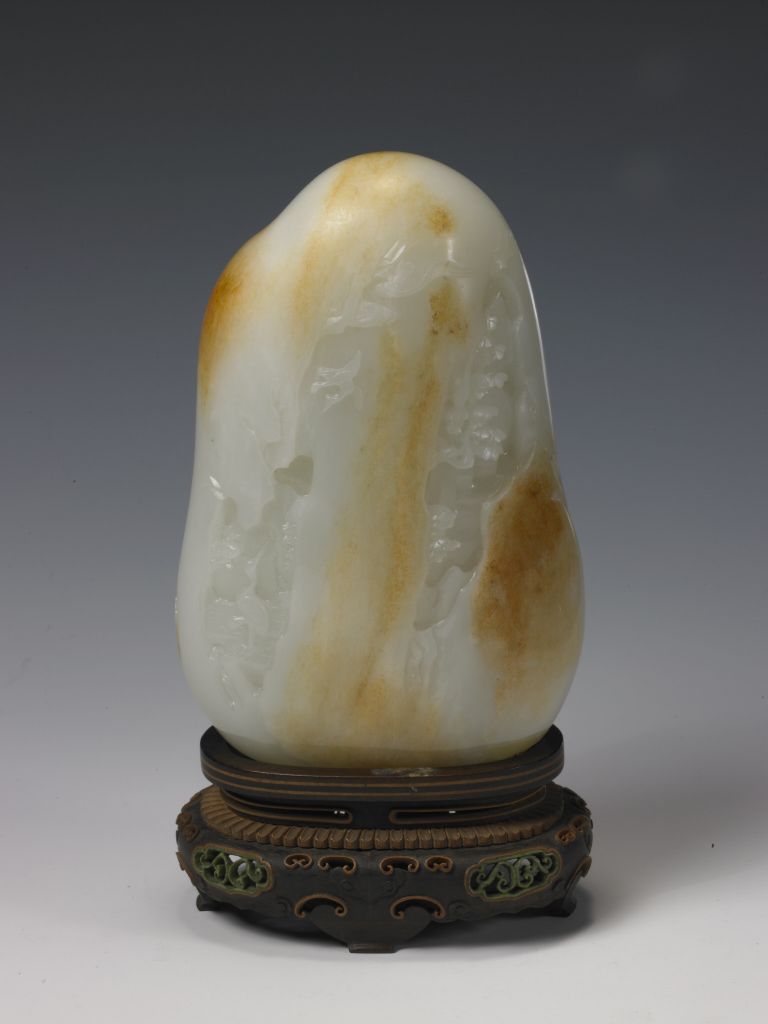 图片[2]-White Jade Carved Landscape Figure Painting Shanzi-China Archive